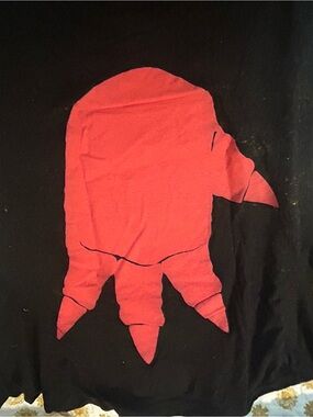 Bright Red Graphic Top with Claw Motif